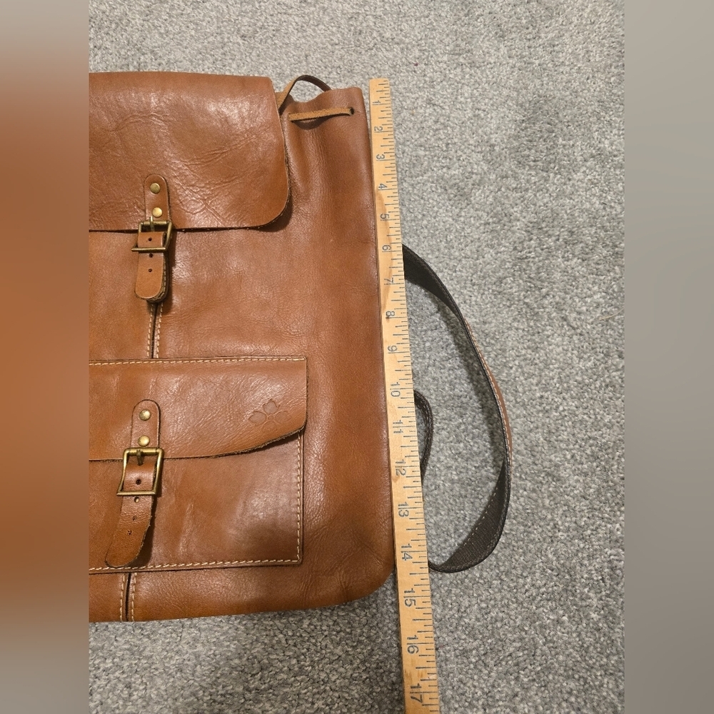 Patricia Nash Vintage Leather Backpack Tan Boho Travel Vacation Western Cottage - Picture 4 of 16